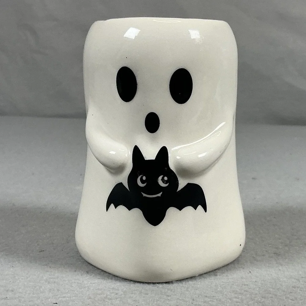 Halloween Ghost Decor Set of 2 Boo Sign & Celebrate Together Ghost Candle